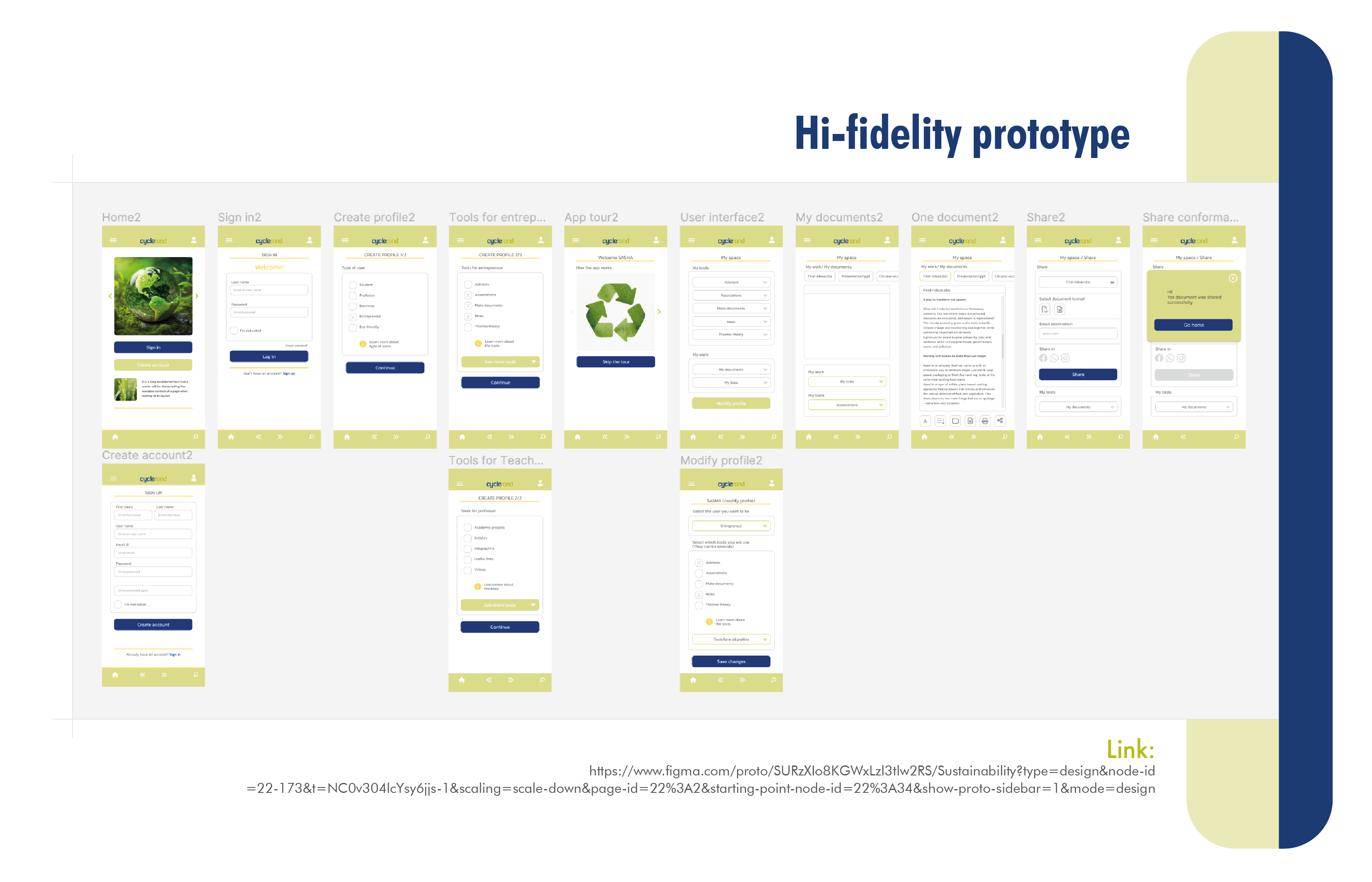 UX app hi-fidelity prototype